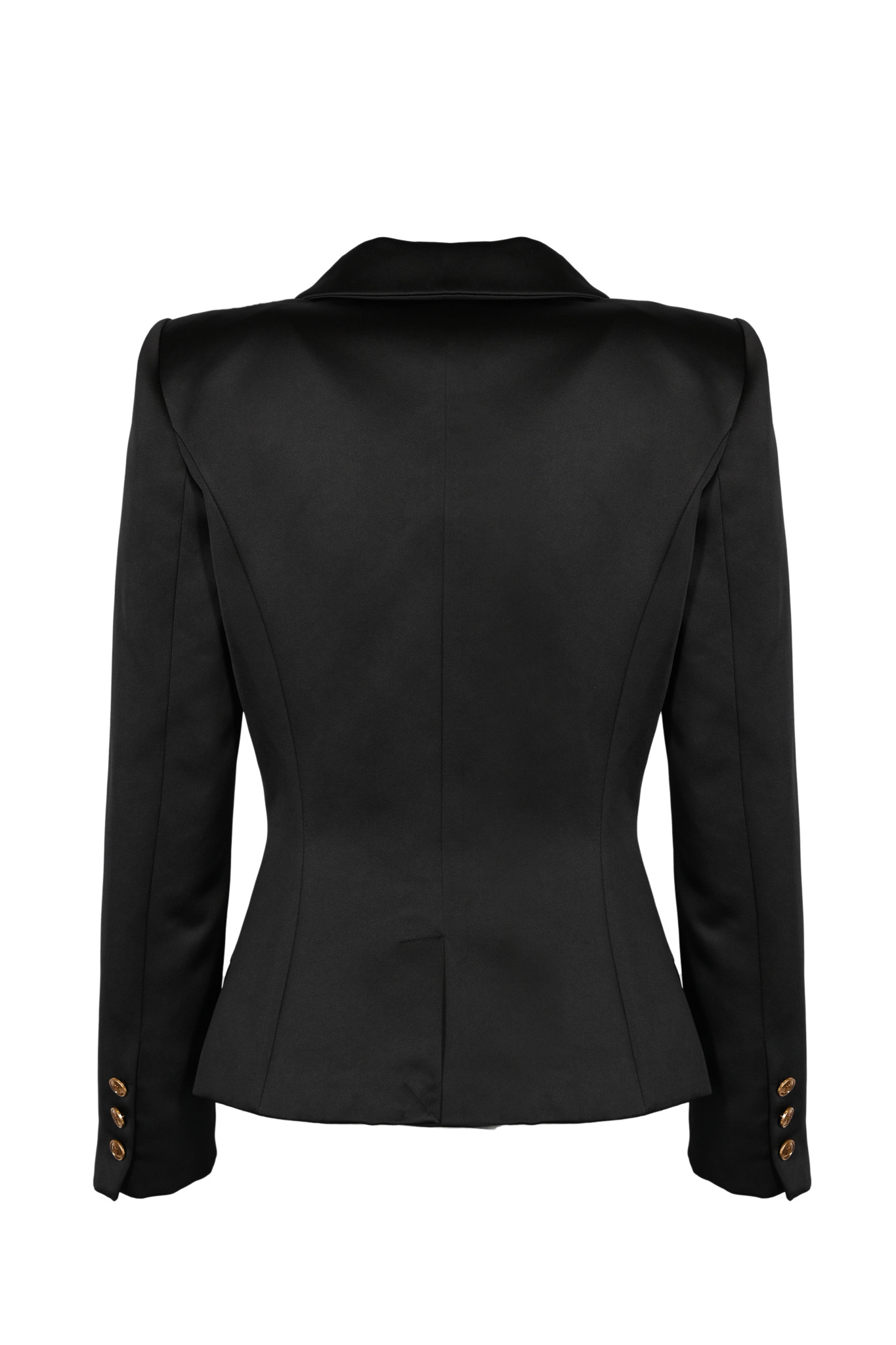 Giacca doppiopetto in duchesse Nero Elisabetta Franchi GI18657E2