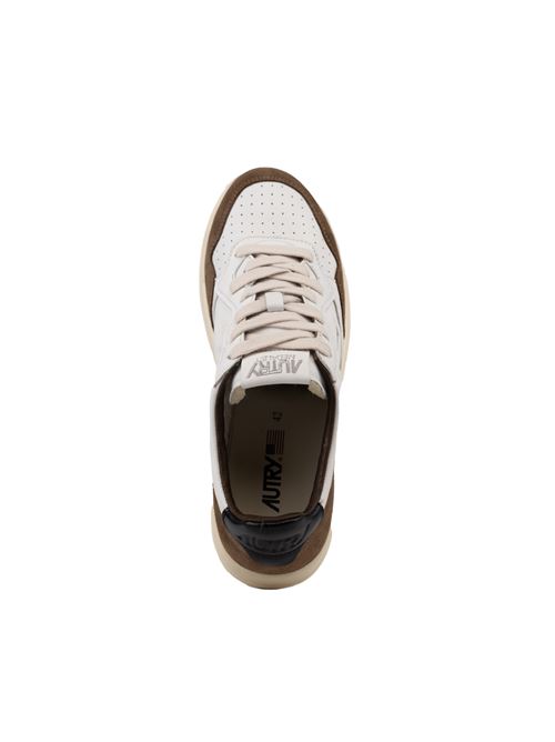 Sneakers Autry Medalist Low in pelle di capra e suede Bianco/Marrone AUTRY | AULMGS21