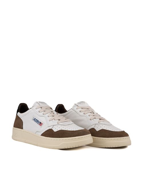 Sneakers Autry Medalist Low in pelle di capra e suede Bianco/Marrone AUTRY | AULMGS21