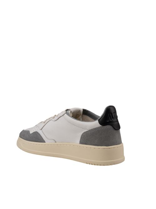 Sneakers Autry Medalist Low in pelle di capra e suede Bianco/Grigio AUTRY | AULMGS23