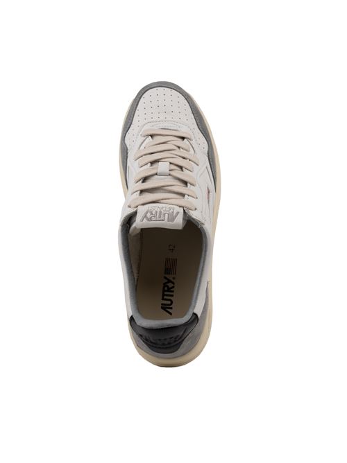 Sneakers Autry Medalist Low in pelle di capra e suede Bianco/Grigio AUTRY | AULMGS23