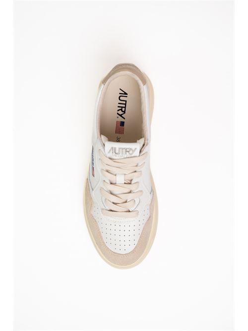 Sneakers Autry Medalist Low in pelle e suede Bianco/Pepper AUTRY | AULMLS58