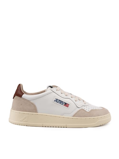 Sneakers Autry Medalist Low in pelle e suede Bianco marrone AUTRY | AULMLS72