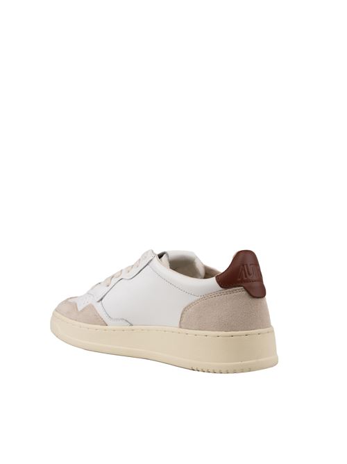 Sneakers Autry Medalist Low in pelle e suede Bianco marrone AUTRY | AULMLS72