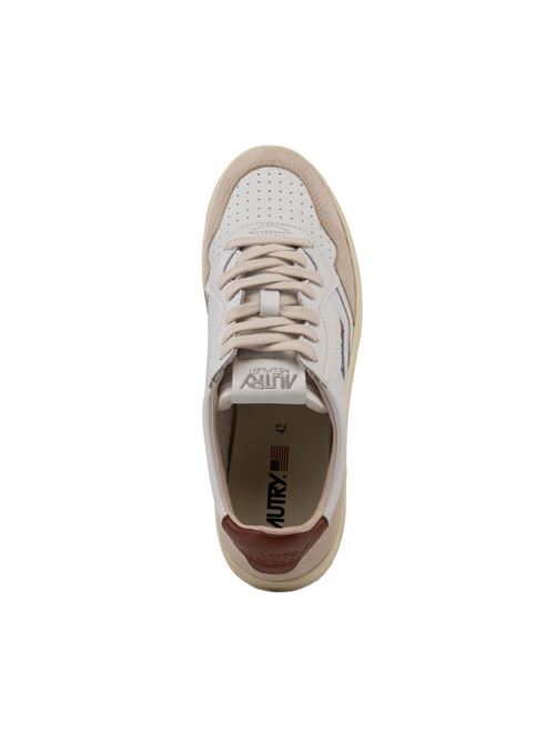 Sneakers Autry Medalist Low in pelle e suede Bianco marrone AUTRY | AULMLS72