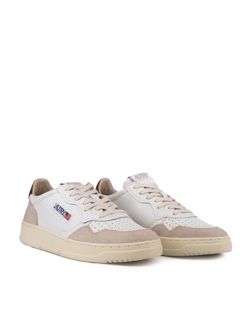 Sneakers Autry Medalist Low in pelle e suede Bianco marrone AUTRY | AULMLS72