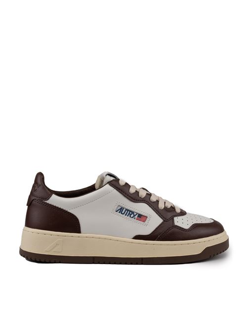 Sneakers Autry Medalist Low in pelle bicolor White/Chestnut AUTRY | AULMWB46