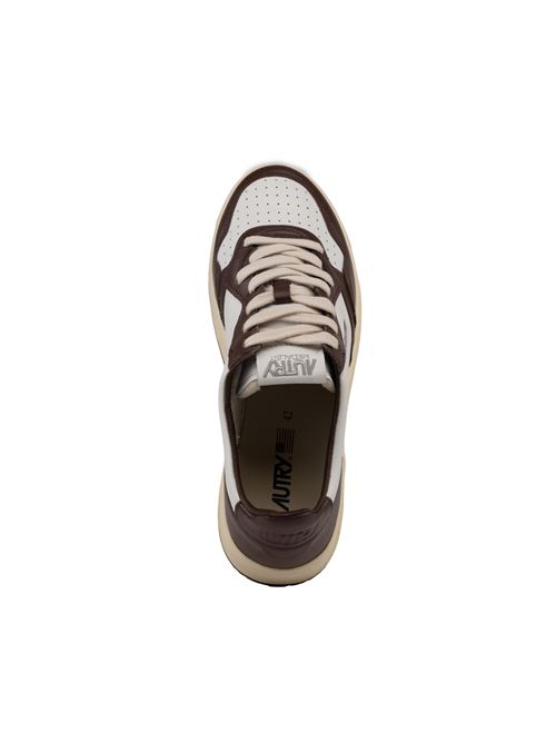 Sneakers Autry Medalist Low in pelle bicolor White/Chestnut AUTRY | AULMWB46