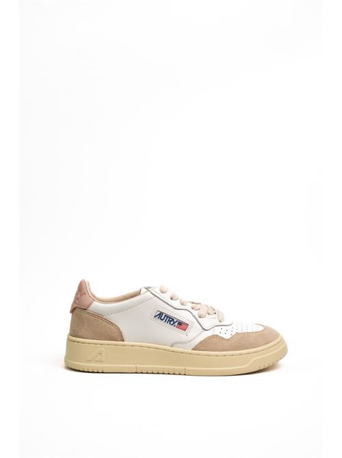 Sneakers Autry Medalist Low in pelle e suede Bianco/Rosa AUTRY | AULWLS37