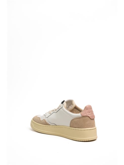 Sneakers Autry Medalist Low in pelle e suede Bianco/Rosa AUTRY | AULWLS37