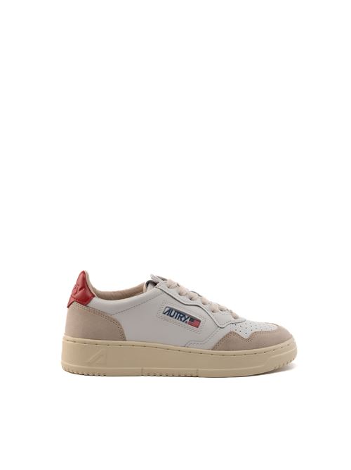 Sneakers Autry Medalist Low in pelle e suede Bianco/Rosso AUTRY | AULWLS43