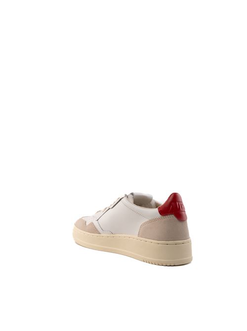 Sneakers Autry Medalist Low in pelle e suede Bianco/Rosso AUTRY | AULWLS43