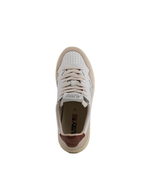 Sneakers Autry Medalist Low in pelle e suede White/Coconut AUTRY | AULWLS72