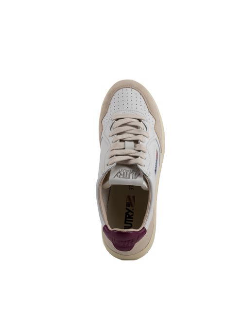 Sneakers Medalist Low in pelle e suede White/Raspberry AUTRY | AULWLS73