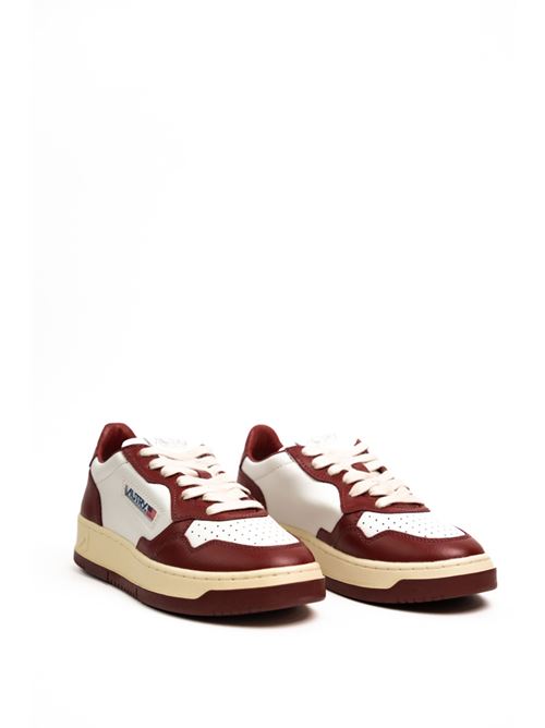 Sneakers Autry Medalist Low in pelle bicolor Bianco/Vino AUTRY | AULWWB35