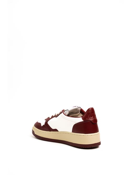 Sneakers Autry Medalist Low in pelle bicolor Bianco/Vino AUTRY | AULWWB35