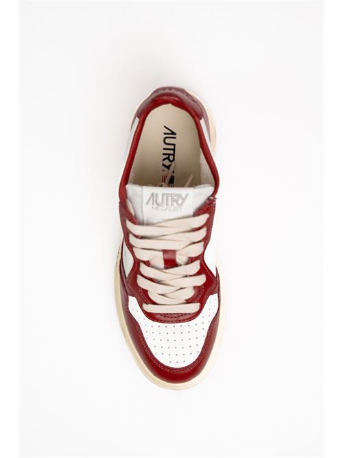 Sneakers Autry Medalist Low in pelle bicolor Bianco/Vino AUTRY | AULWWB35