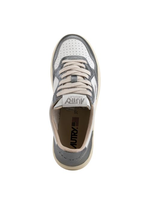 Sneakers Medalist Low in pelle bicolor White/Silver AUTRY | AULWWB44