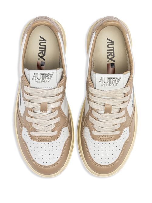 Sneakers Autry Medalist Low in pelle bicolor White/Beige AUTRY | AULWWB51