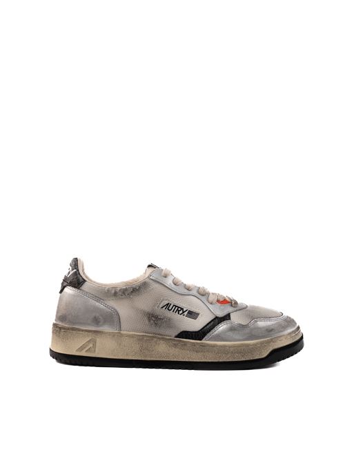 Sneakers Autry Medalist Low Super vintage in pelle e tessuto Silver/White AUTRY | AVLMMS13