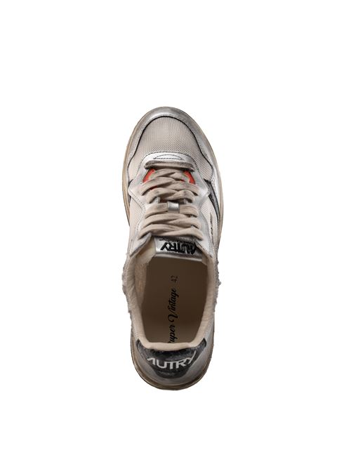 Sneakers Autry Medalist Low Super vintage in pelle e tessuto Silver/White AUTRY | AVLMMS13