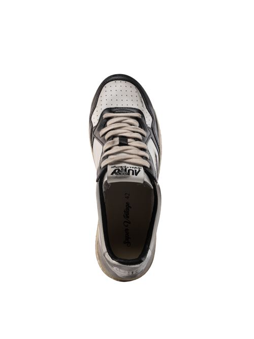 Sneakers Autry Medalist Low Super vintage in pelle bianca/nera/argento AUTRY | AVLMSV11