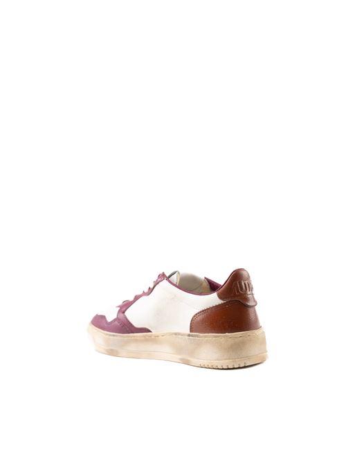 Sneakers Autry Medalist Low Super vintage in pelle bianca/viola AUTRY | AVLWSV40