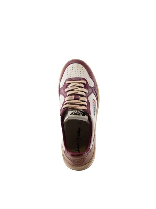 Sneakers Autry Medalist Low Super vintage in pelle bianca/viola AUTRY | AVLWSV40