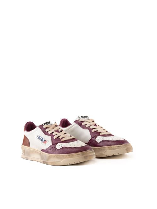 Sneakers Autry Medalist Low Super vintage in pelle bianca/viola AUTRY | AVLWSV40