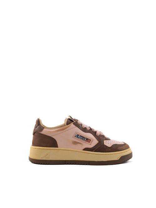 Sneakers Autry Medalist Low Super vintage in pelle marrone/rosa AUTRY | AVLWSV43