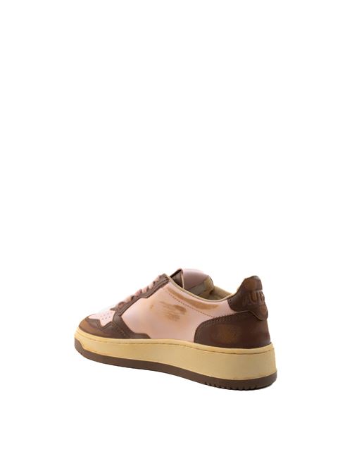 Sneakers Autry Medalist Low Super vintage in pelle marrone/rosa AUTRY | AVLWSV43