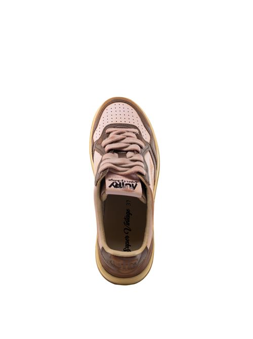 Sneakers Autry Medalist Low Super vintage in pelle marrone/rosa AUTRY | AVLWSV43