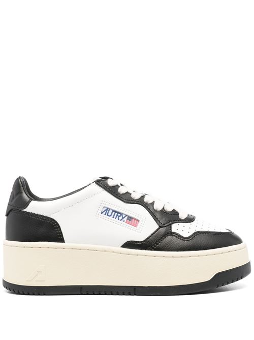 Sneakers Autry Medalist Platform in pelle Bianco/Nero AUTRY | PTLWWB01