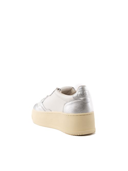 Sneakers Autry Medalist Platform in pelle Bianco/Argento AUTRY | PTLWWB18