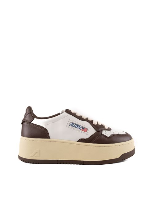 Sneakers Autry Medalist Platform in pelle Bianco/Chestnut AUTRY | PTLWWB46