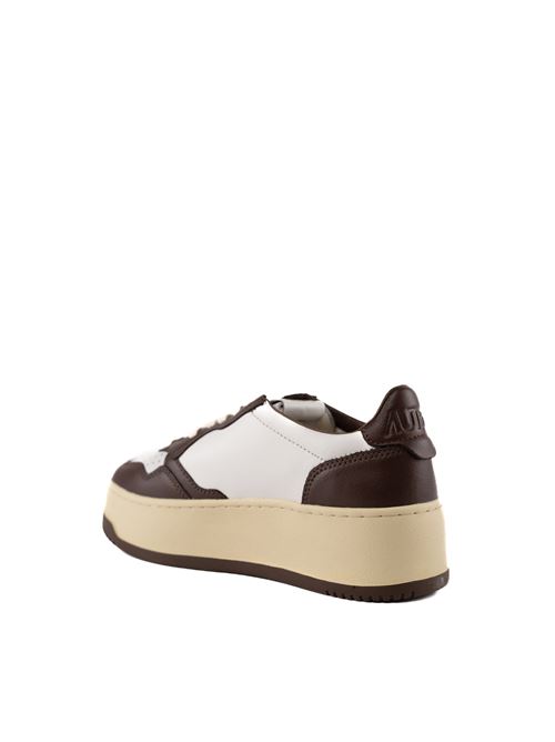 Sneakers Autry Medalist Platform in pelle Bianco/Chestnut AUTRY | PTLWWB46