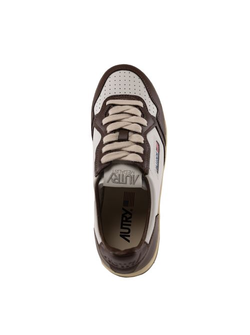 Sneakers Autry Medalist Platform in pelle Bianco/Chestnut AUTRY | PTLWWB46