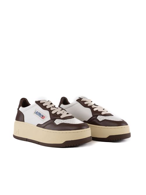 Sneakers Autry Medalist Platform in pelle Bianco/Chestnut AUTRY | PTLWWB46