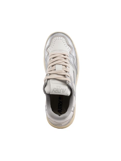 Sneakers Autry CLC in pelle metal White/Silver AUTRY | ROLWMB02