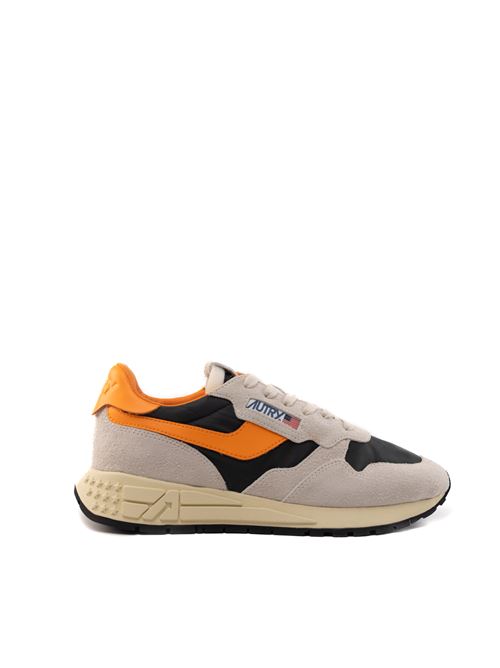 Sneakers Autry Reelwind Low in nylon e suede bianco e arancione AUTRY | WWLMHN02