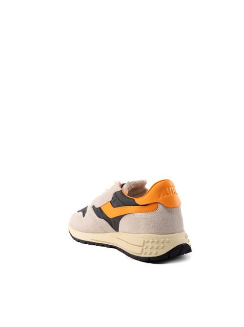 Sneakers Autry Reelwind Low in nylon e suede bianco e arancione AUTRY | WWLMHN02