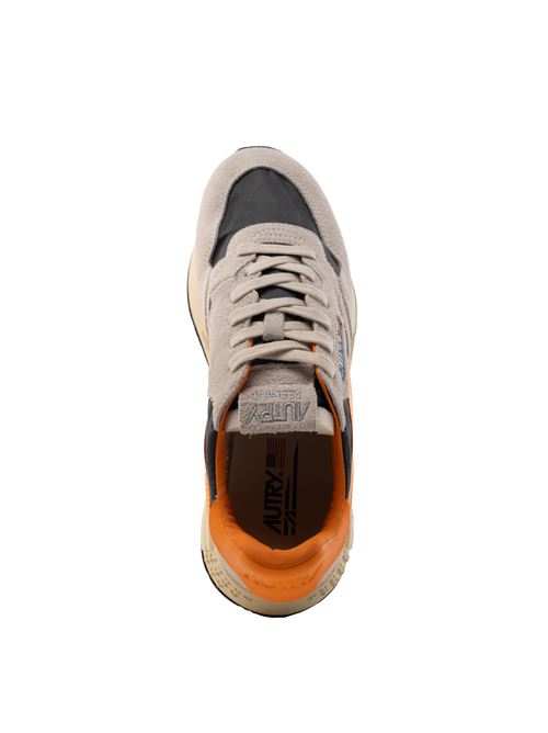 Sneakers Autry Reelwind Low in nylon e suede bianco e arancione AUTRY | WWLMHN02