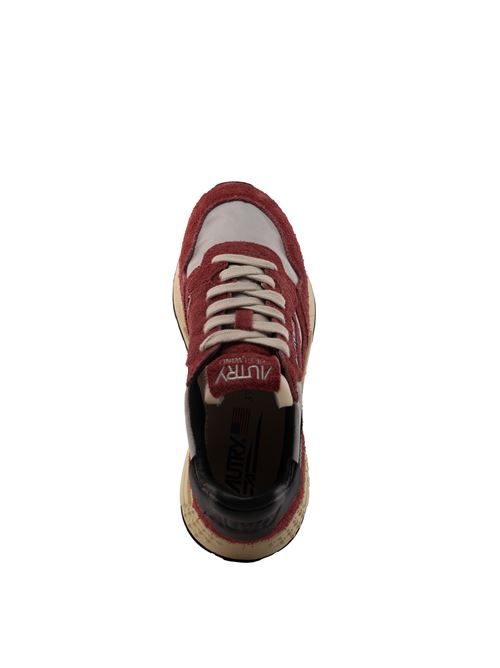 Sneakers Autry Reelwind Low in nylon e suede rosso e nero AUTRY | WWLWHN07