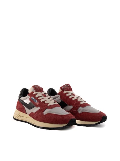 Sneakers Autry Reelwind Low in nylon e suede rosso e nero AUTRY | WWLWHN07