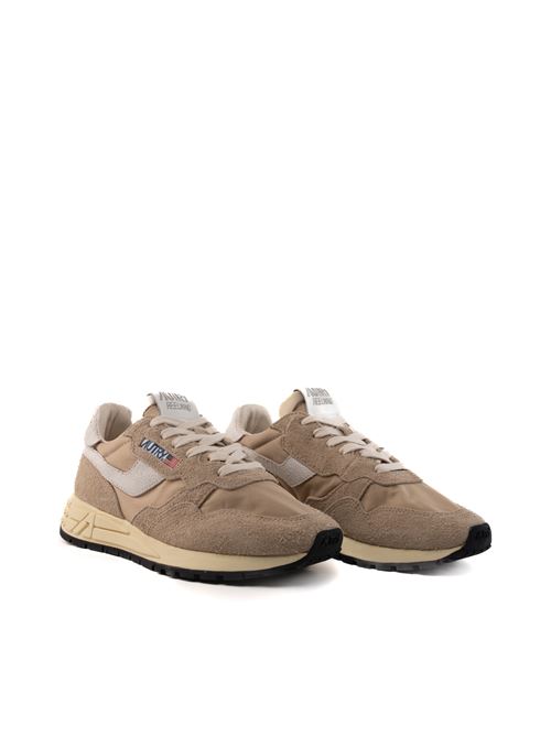 Sneakers Autry Reelwind Low in nylon e suede craquele Pepper e bianca AUTRY | WWLWNC08