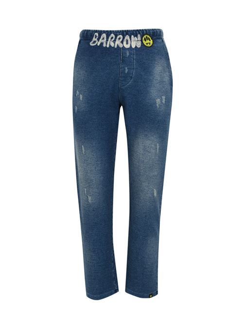 Pantalone in cotone effetto denim con logo Barrow | F4BWUAFP056126