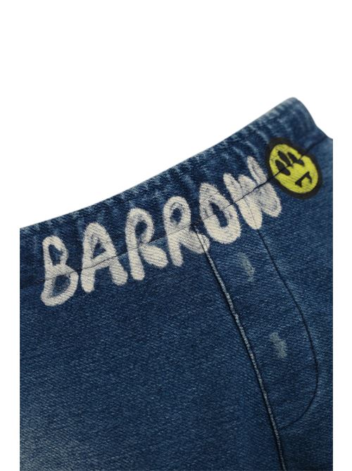 Pantalone in cotone effetto denim con logo Barrow | F4BWUAFP056126