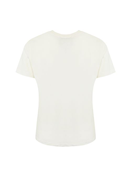 T-shirt con logo sul collo in cotone bianco Barrow | F4BWUATH066002