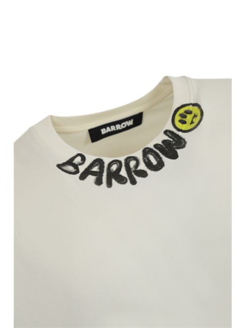 T-shirt con logo sul collo in cotone bianco Barrow | F4BWUATH066002