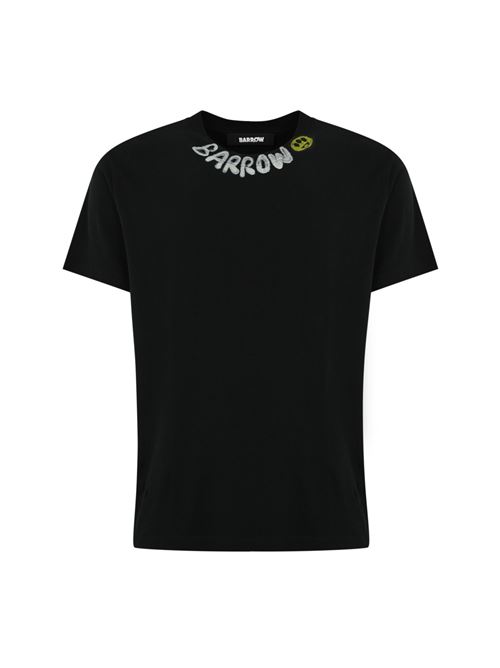 T-shirt con logo sul collo in cotone nero Barrow | F4BWUATH066110